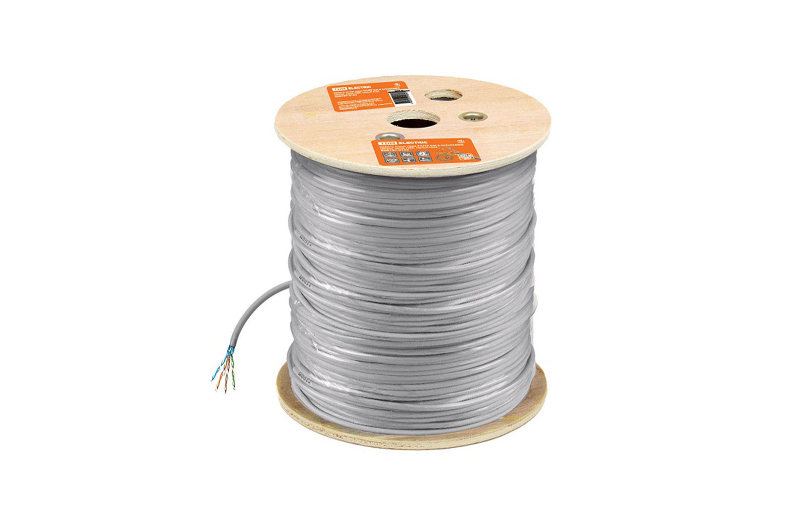 Bükülmüş cüt kabel F / UTP Cat 6 4x2x23AWG (305m) bərk, PVC, boz TDM