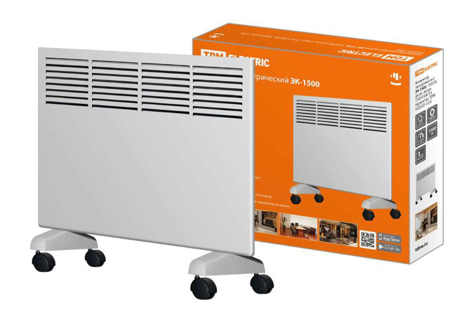 Elektrik konvektoru EK-1500, 1500 W, tənzimlənə bilər güclü (750/1500 W), termostat, TDM